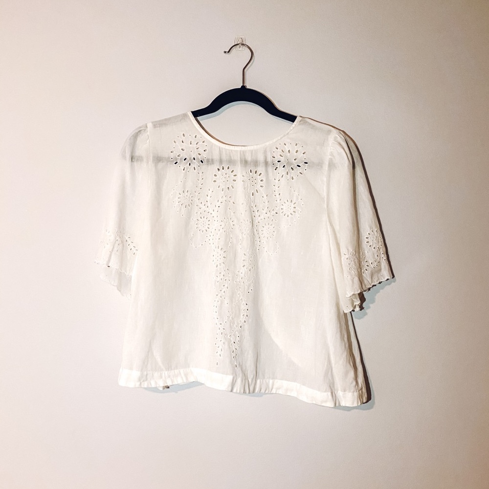 free people cropped white top